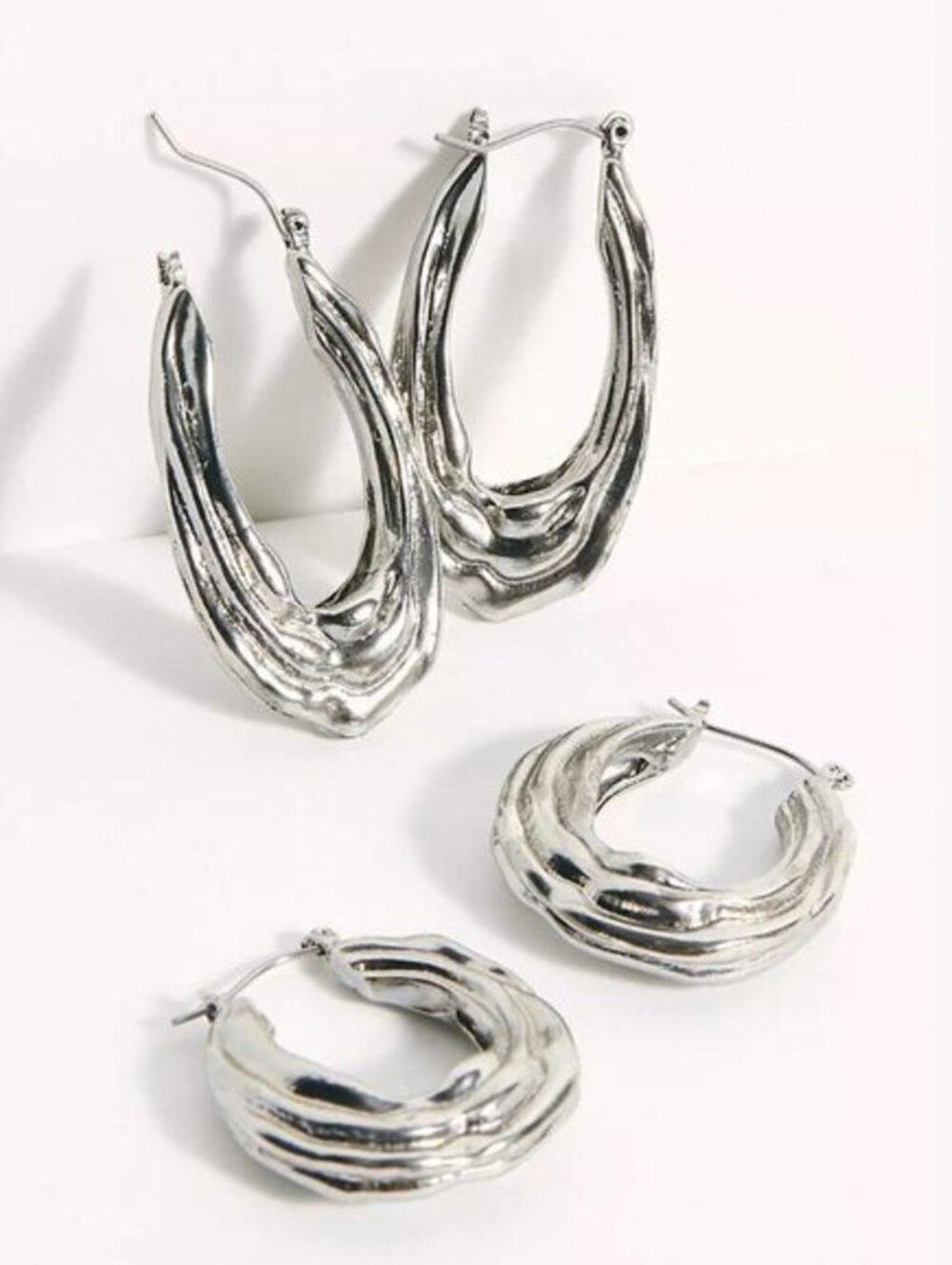 Free People Double Trouble Molten Hoop Earring Set